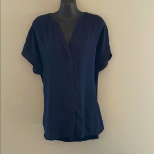 Navy blue Adrianna Papell short sleeve blouse